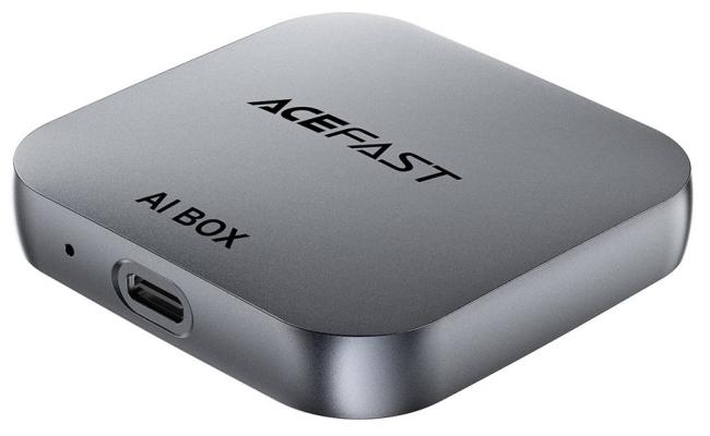 ACEFAST QC2 AI Box Car Play Wireless Adapter with TF Card Slot for Car Play / Android Auto Wire to Wireless Converter - Metal Gray